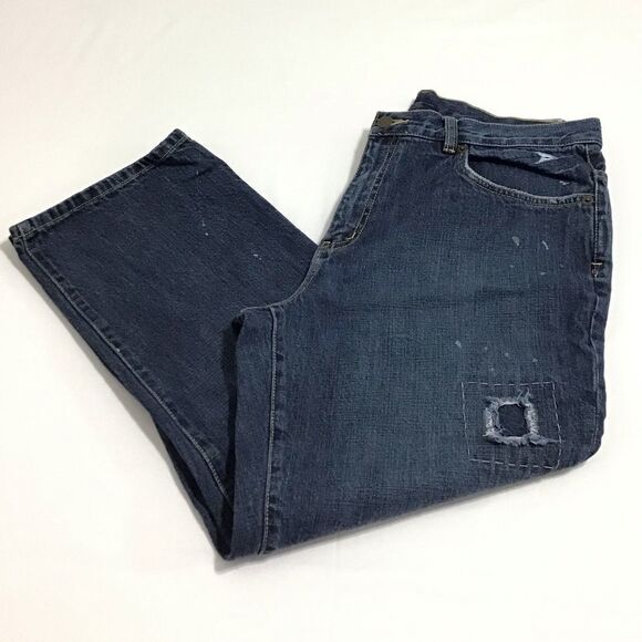 American
Living Paint Splash Distressed Crop Jean - Picture 1 of 13